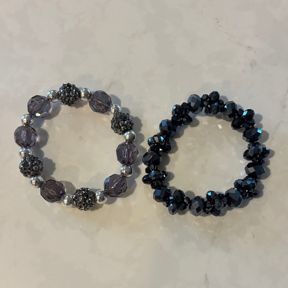 Black and Purple Beaded Bracelets